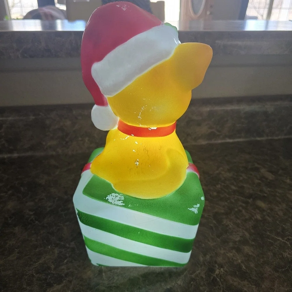 Cat Gift Present Kitten Led Lighted Holiday Time‎ Table Top 11 inch Blow Mold